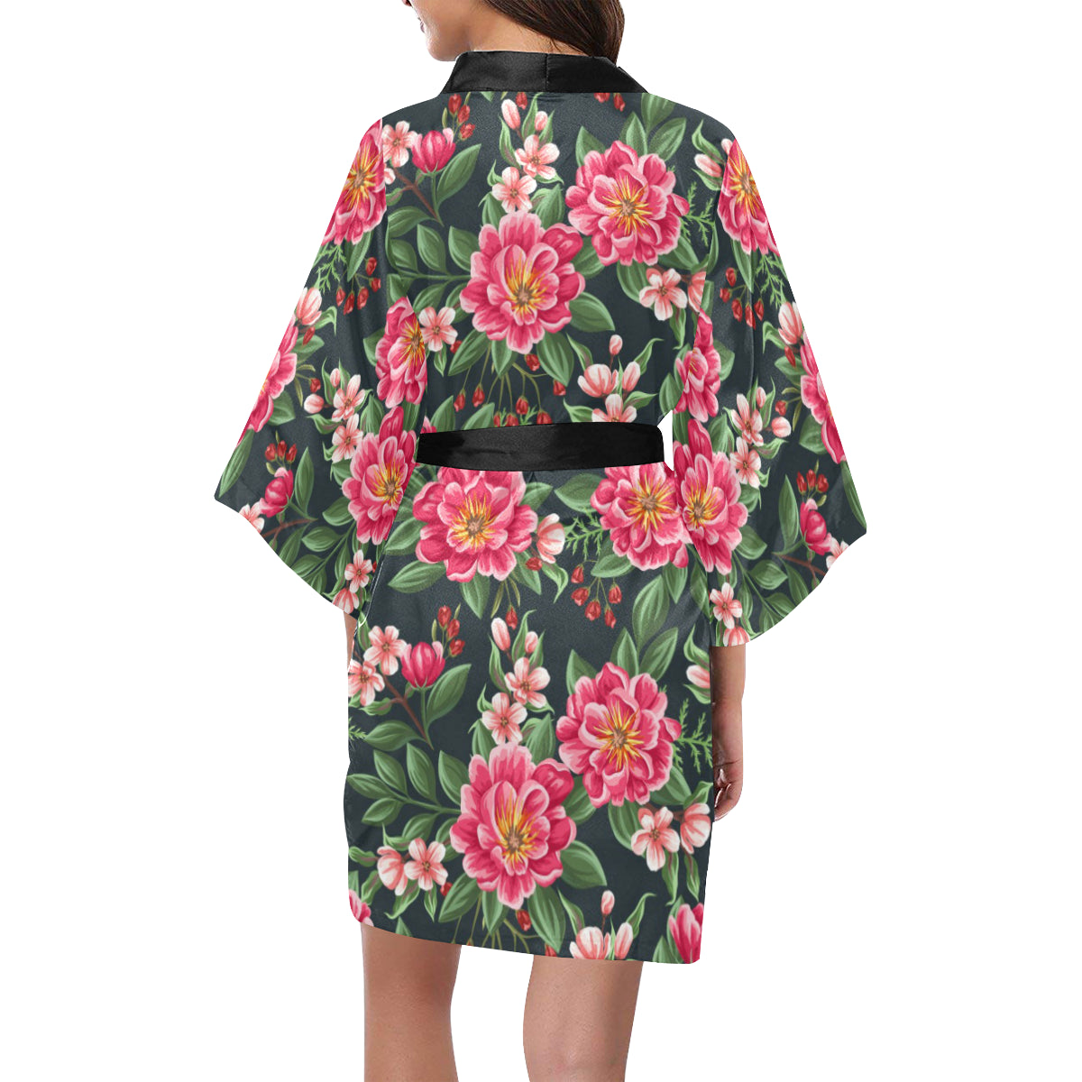 Summer Floral Pattern Print Design SF06 Women's Short Kimono