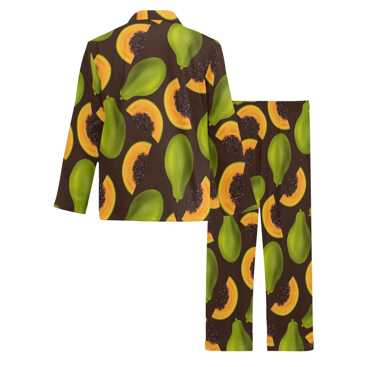 Papaya Pattern Print Design PP04 Men's Long Sleeve Pajama Set