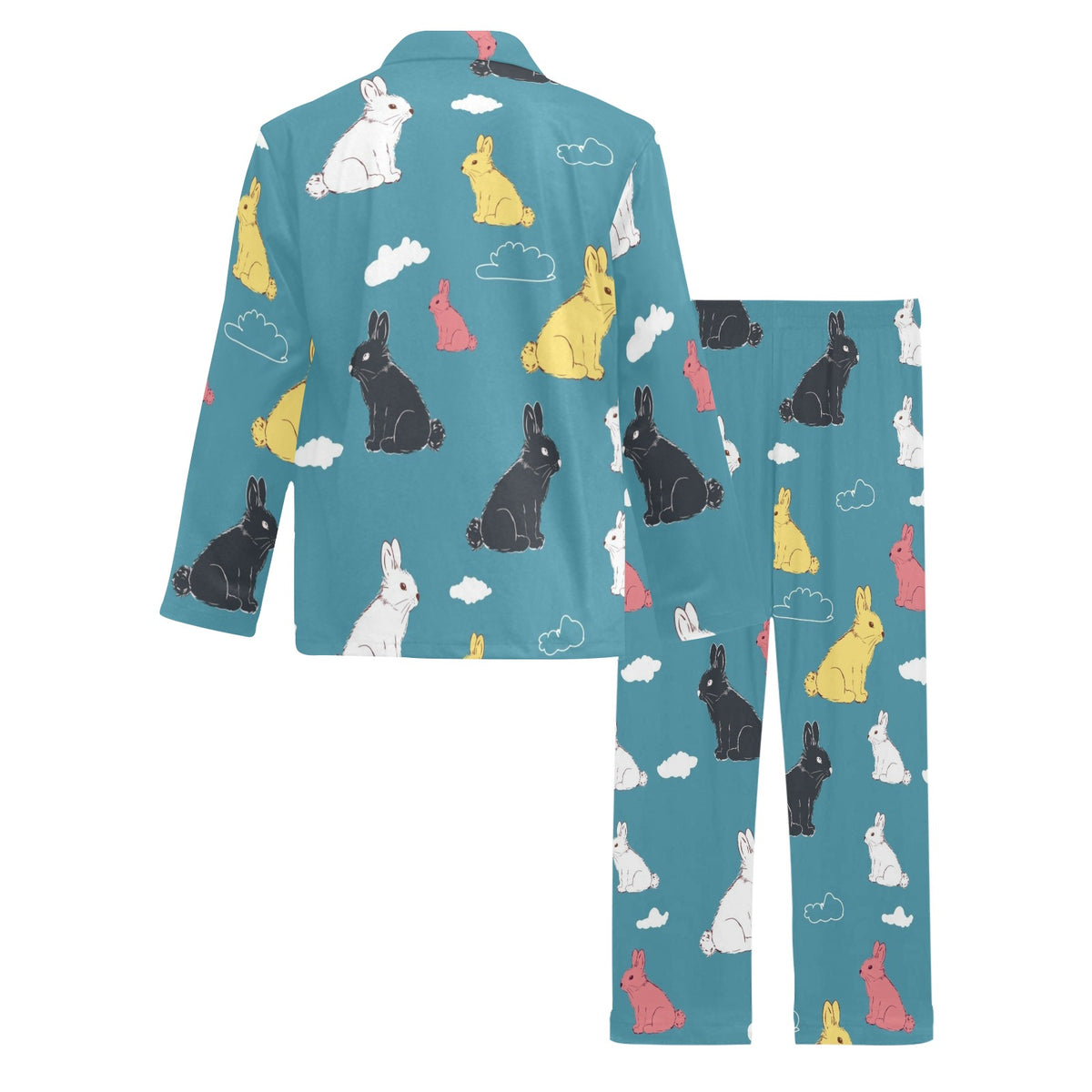 Rabbit Pattern Print Design RB014 Men's Long Sleeve Pajama Set