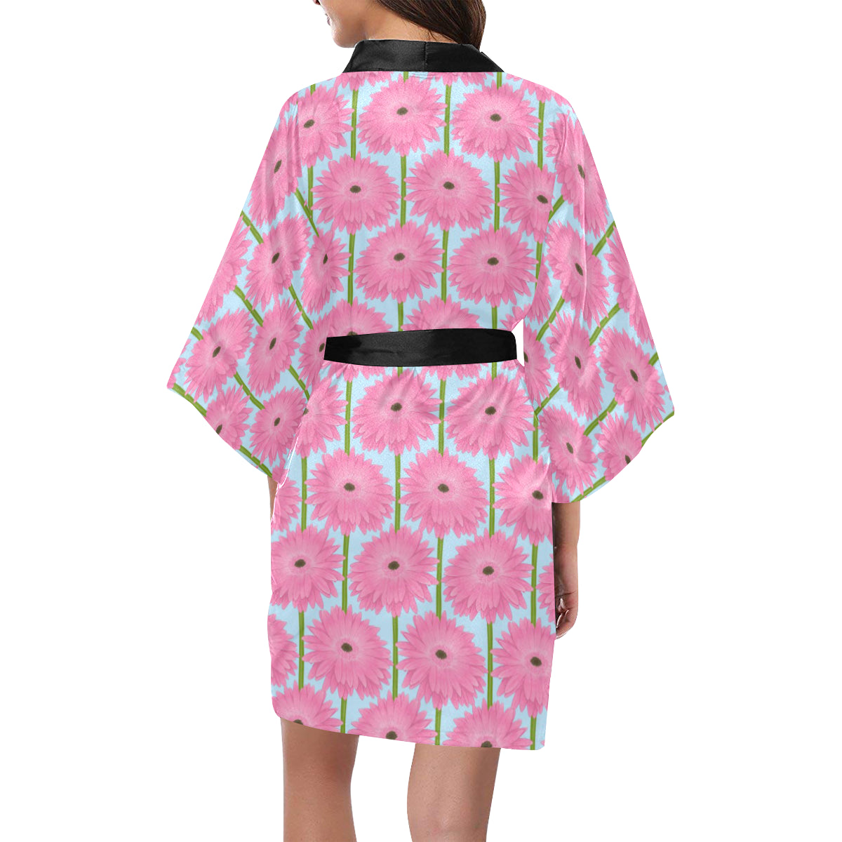 Gerberas Pattern Print Design GB01 Women's Short Kimono