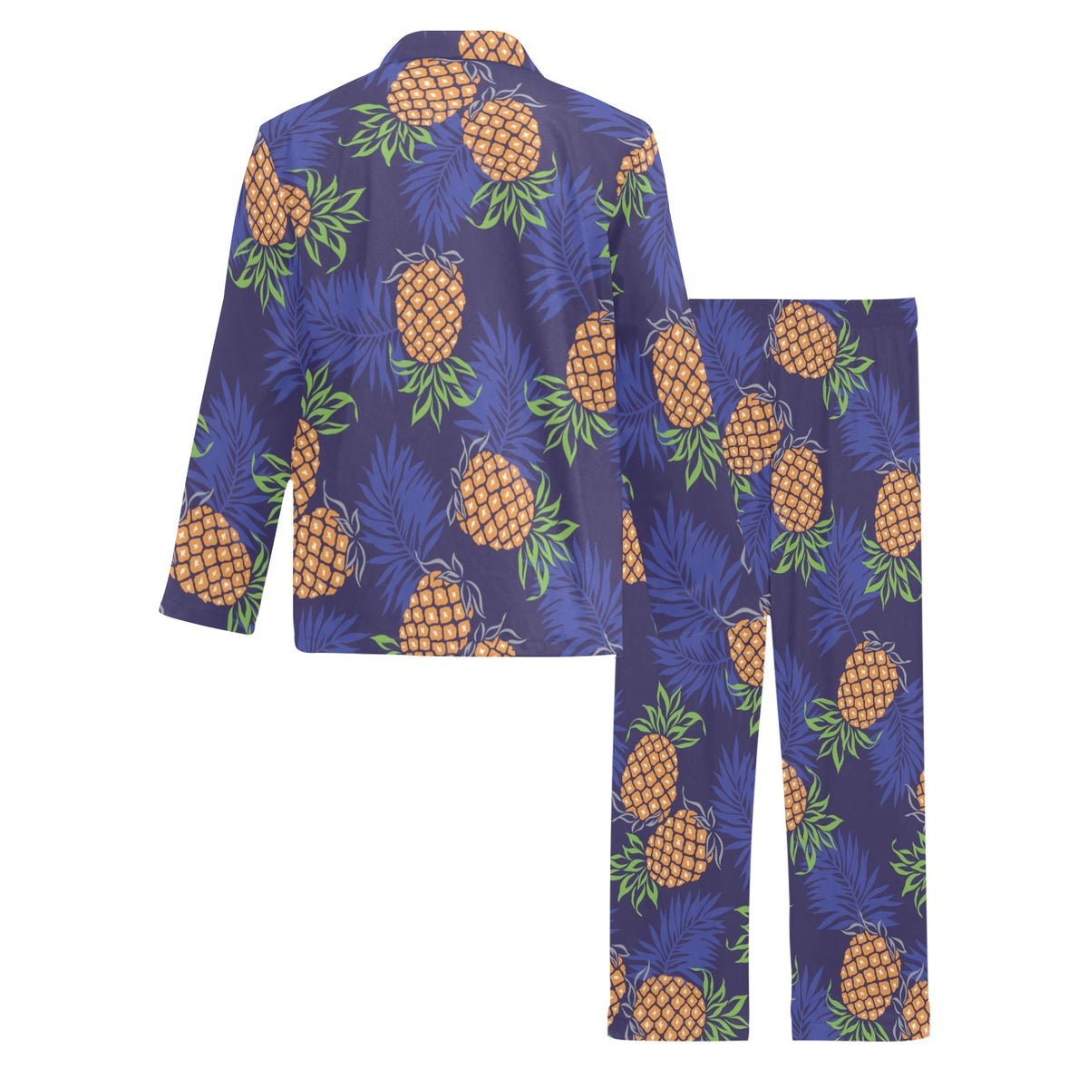 Pineapple Pattern Print Design PP02 Men's Long Sleeve Pajama Set