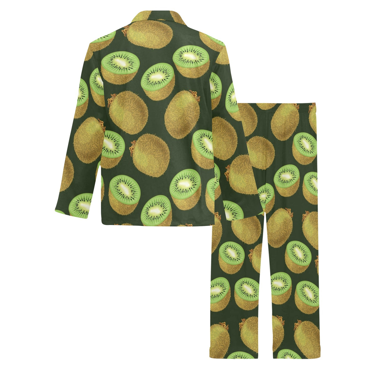 Kiwi Pattern Print Design KW04 Men's Long Sleeve Pajama Set