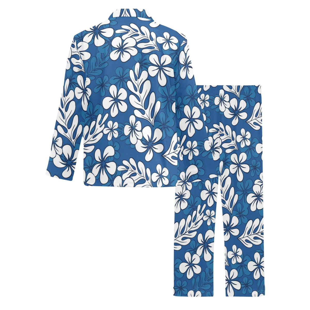 Plumeria Pattern Print Design PM015 Men's Long Sleeve Pajama Set