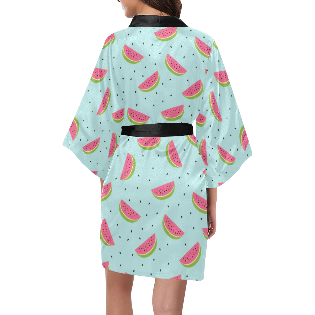 Watermelon Pattern Print Design WM06 Women's Short Kimono