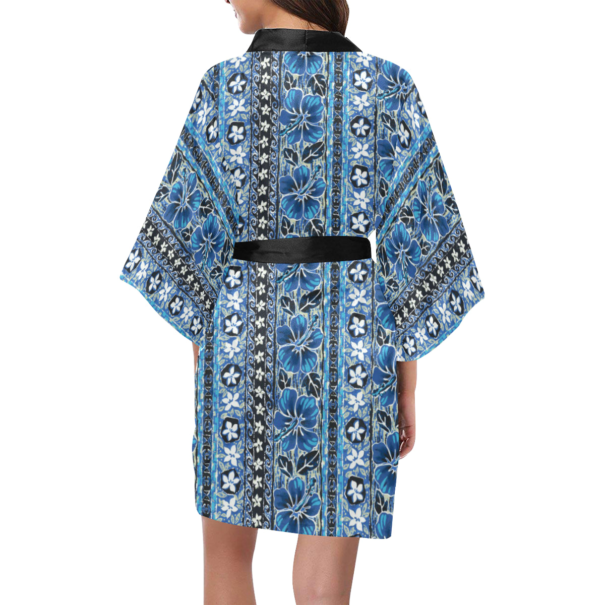 Hawaiian Themed Pattern Print Design H012 Women's Short Kimono