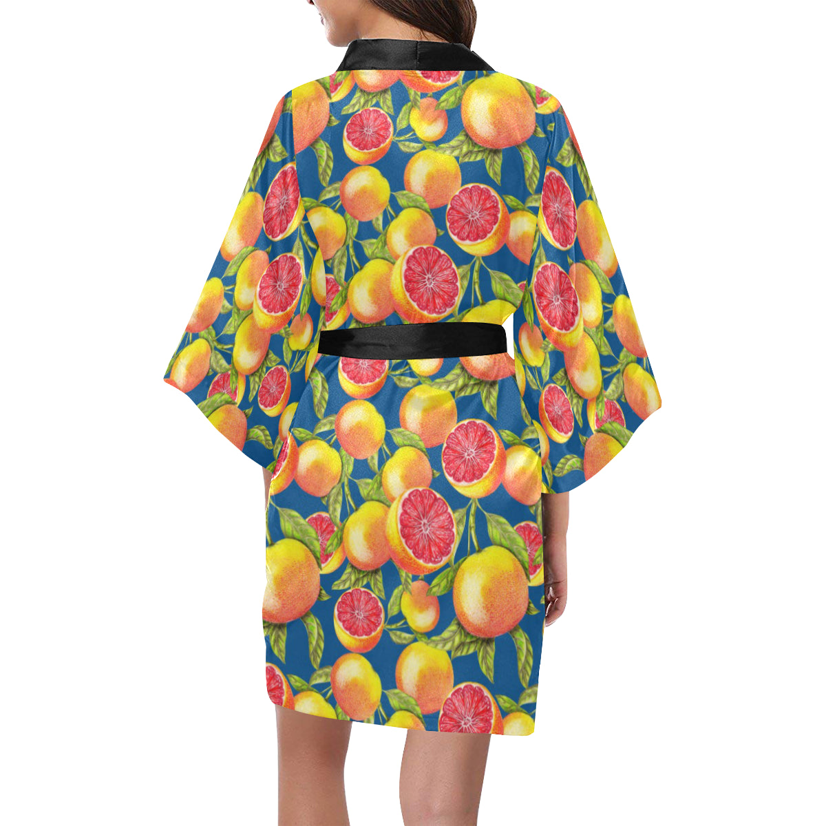 Grapefruit Pattern Print Design GF04 Women's Short Kimono