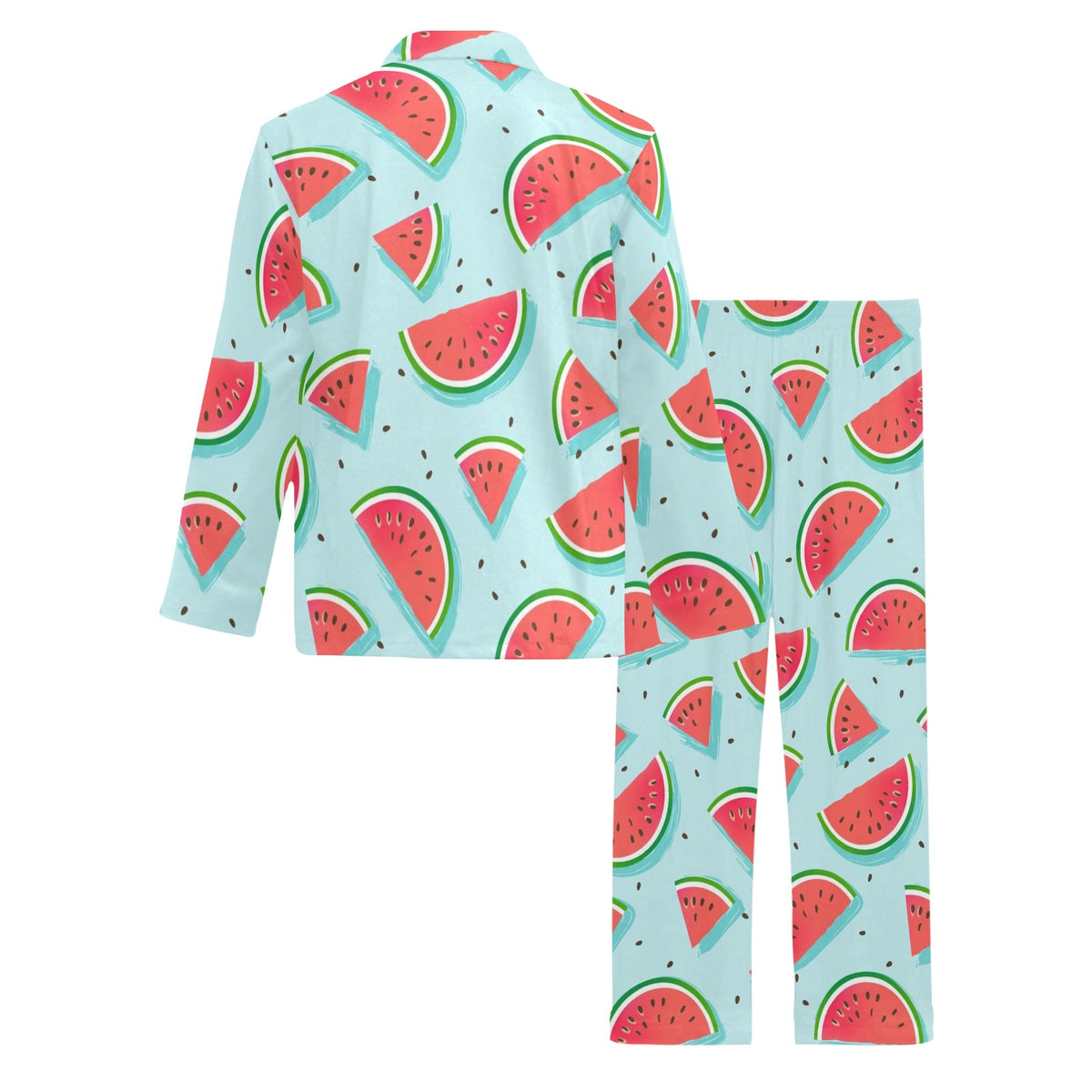 Watermelon Pattern Print Design WM03 Men's Long Sleeve Pajama Set