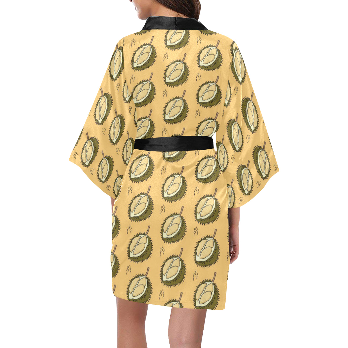 Durian Pattern Print Design DR02 Women's Short Kimono