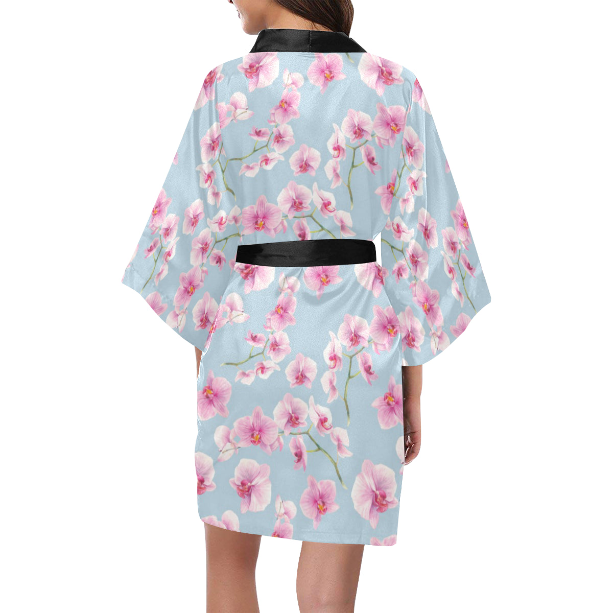 Orchid Pink Pattern Print Design OR01 Women's Short Kimono