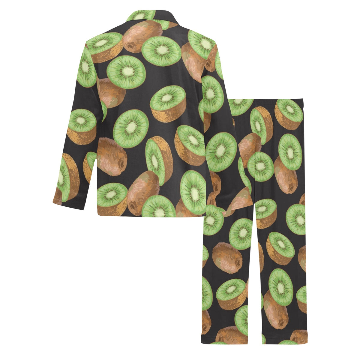 Kiwi Pattern Print Design KW03 Men's Long Sleeve Pajama Set