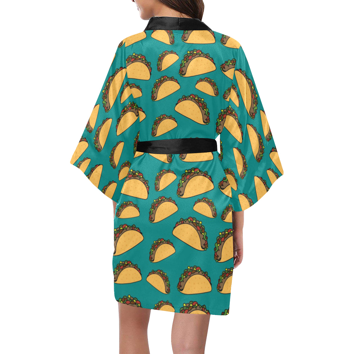 Taco Pattern Print Design TC07 Women's Short Kimono