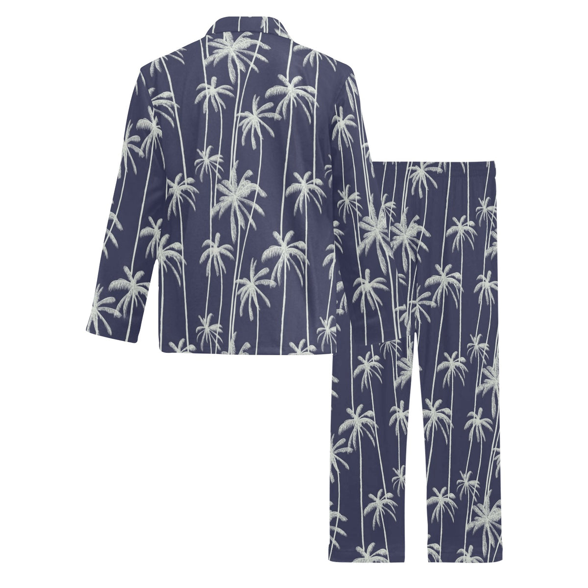 Palm Tree Pattern Print Design PT06 Men's Long Sleeve Pajama Set