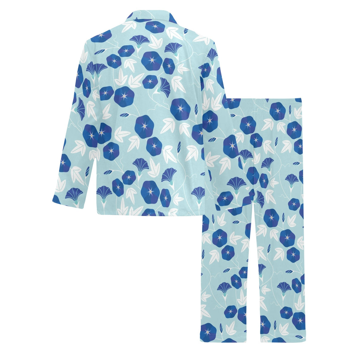 Morning Glory Pattern Print Design MG07 Men's Long Sleeve Pajama Set