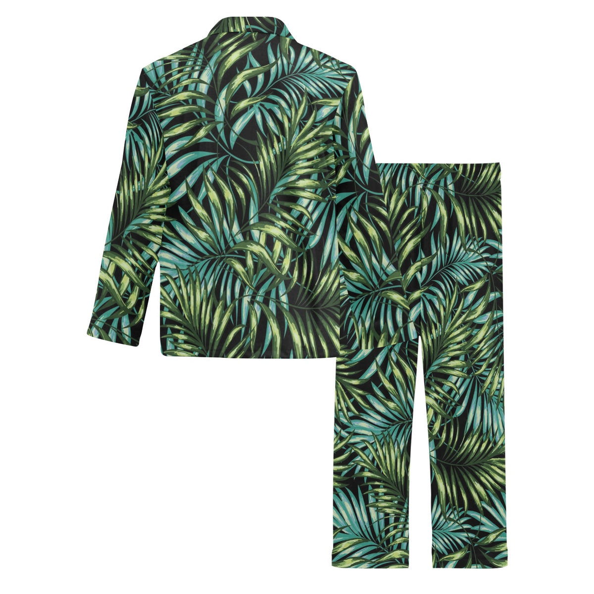 Tropical Flower Pattern Print Design TF08 Men's Long Sleeve Pajama Set