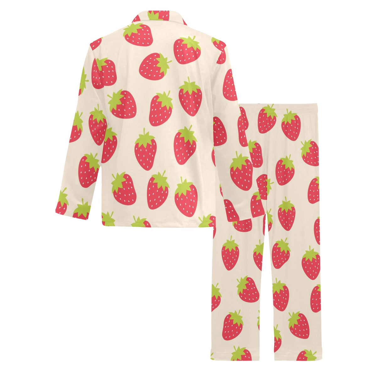 Strawberry Pattern Print Design SB02 Men's Long Sleeve Pajama Set