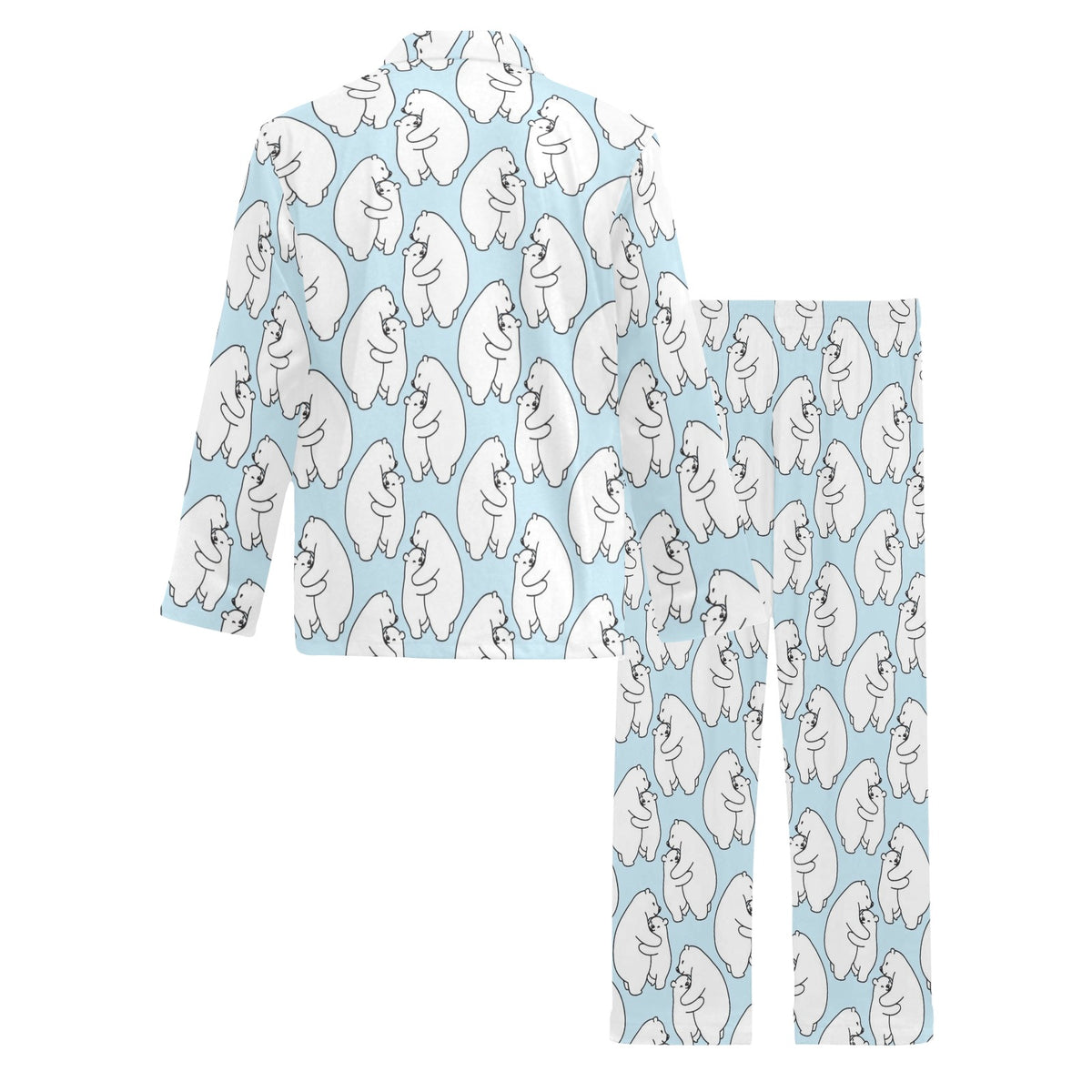 Polar Bear Pattern Print Design PB08 Men's Long Sleeve Pajama Set