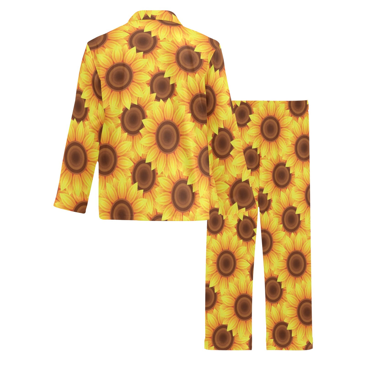 Sunflower Pattern Print Design SF07 Men's Long Sleeve Pajama Set