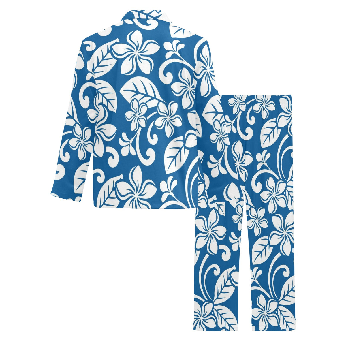 Plumeria Pattern Print Design PM013 Men's Long Sleeve Pajama Set