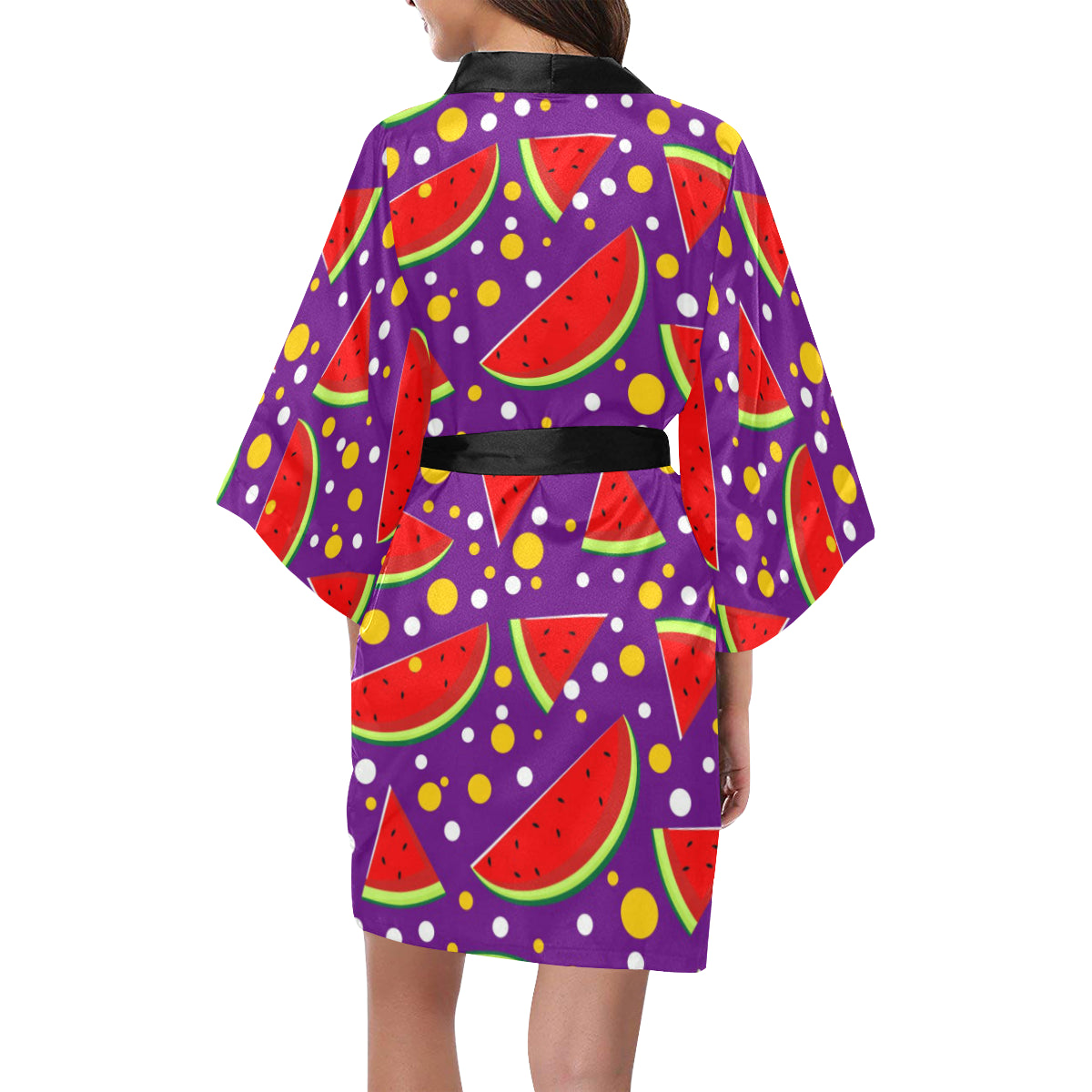 Watermelon Pattern Print Design WM010 Women's Short Kimono