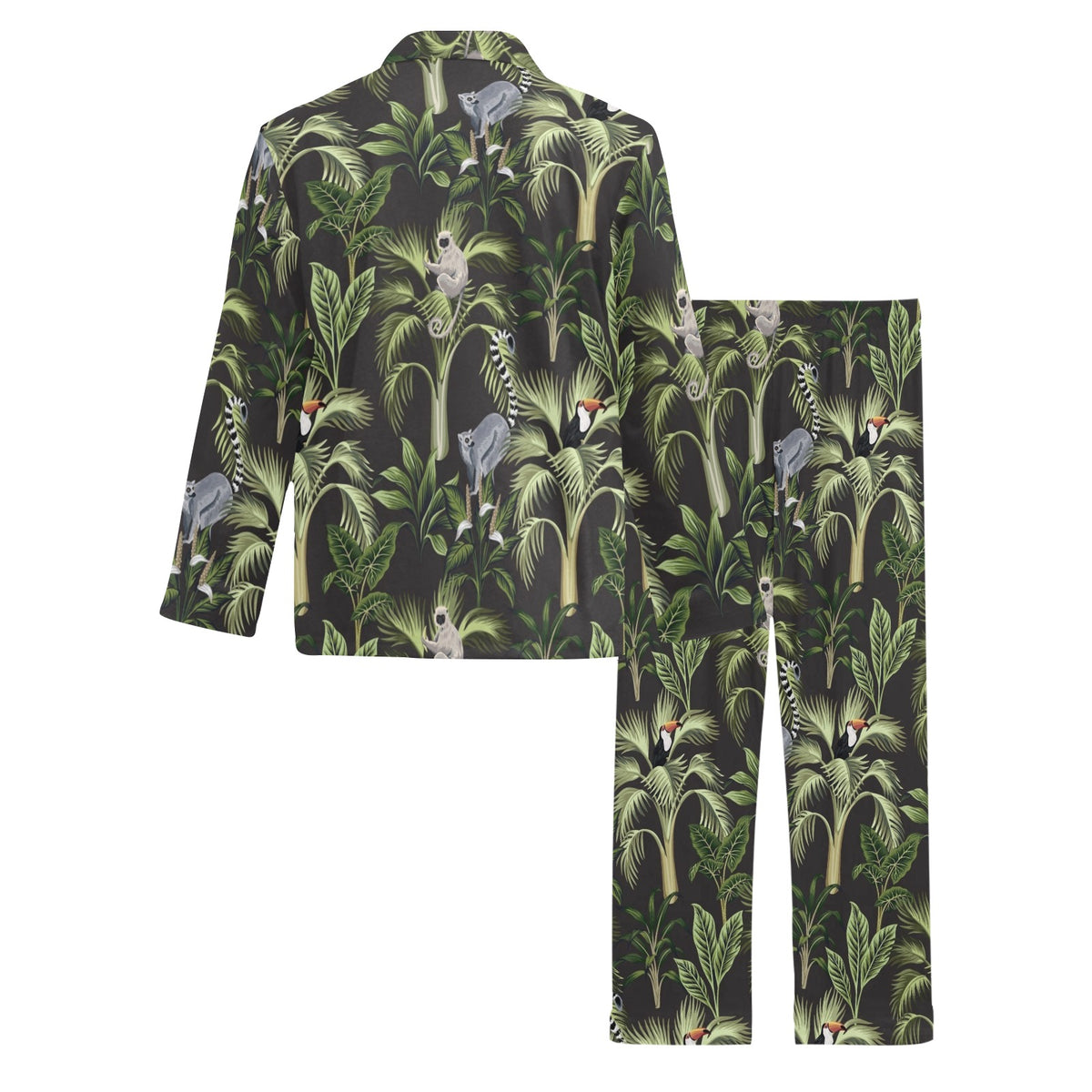 Rainforest Pattern Print Design RF05 Men's Long Sleeve Pajama Set