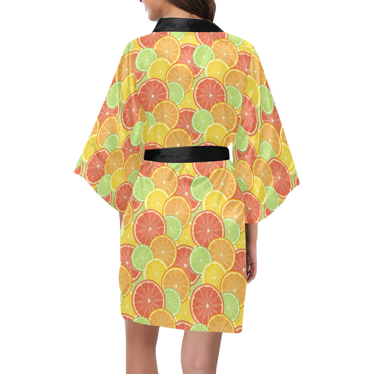 Grapefruit Pattern Print Design GF01 Women's Short Kimono