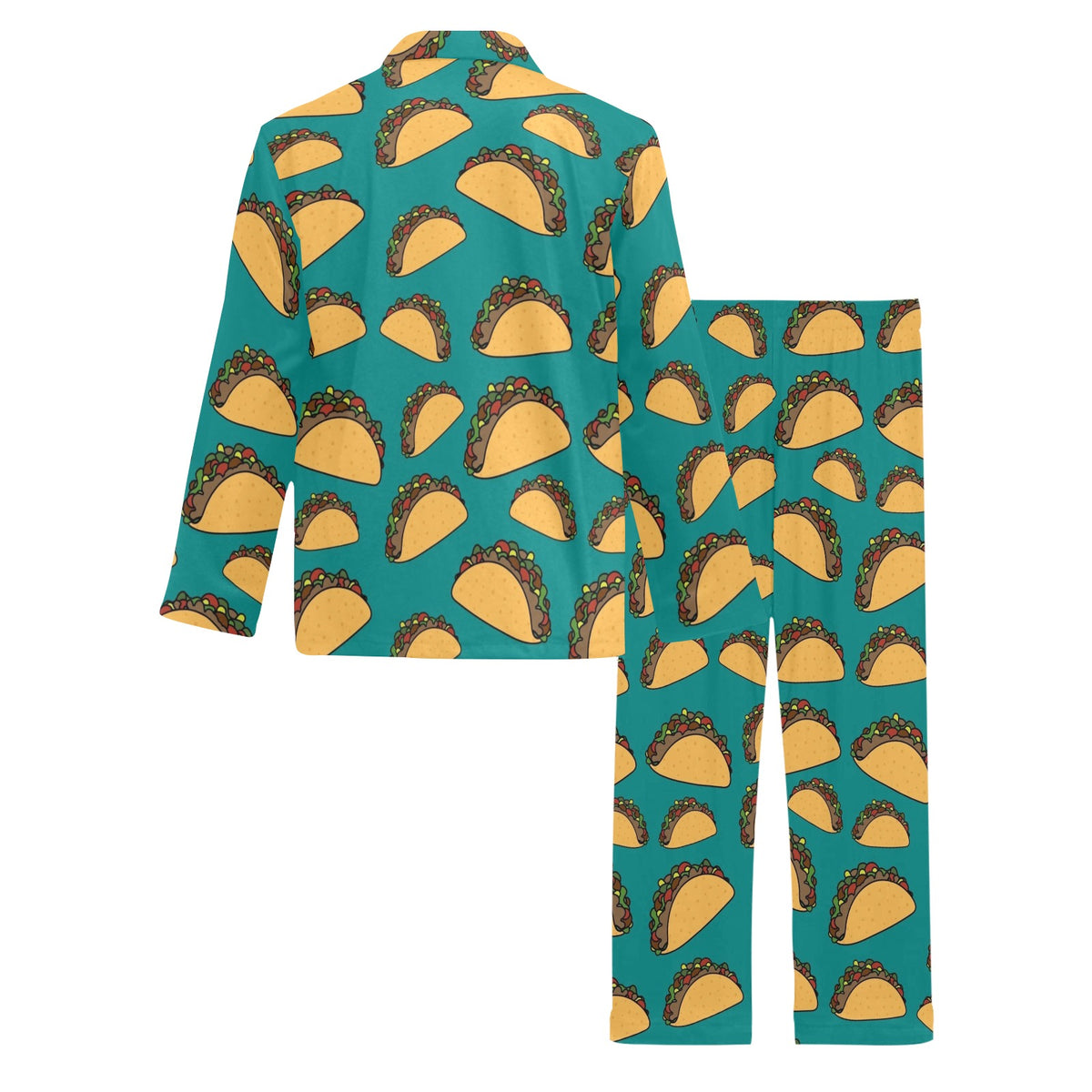 Taco Pattern Print Design TC07 Men's Long Sleeve Pajama Set