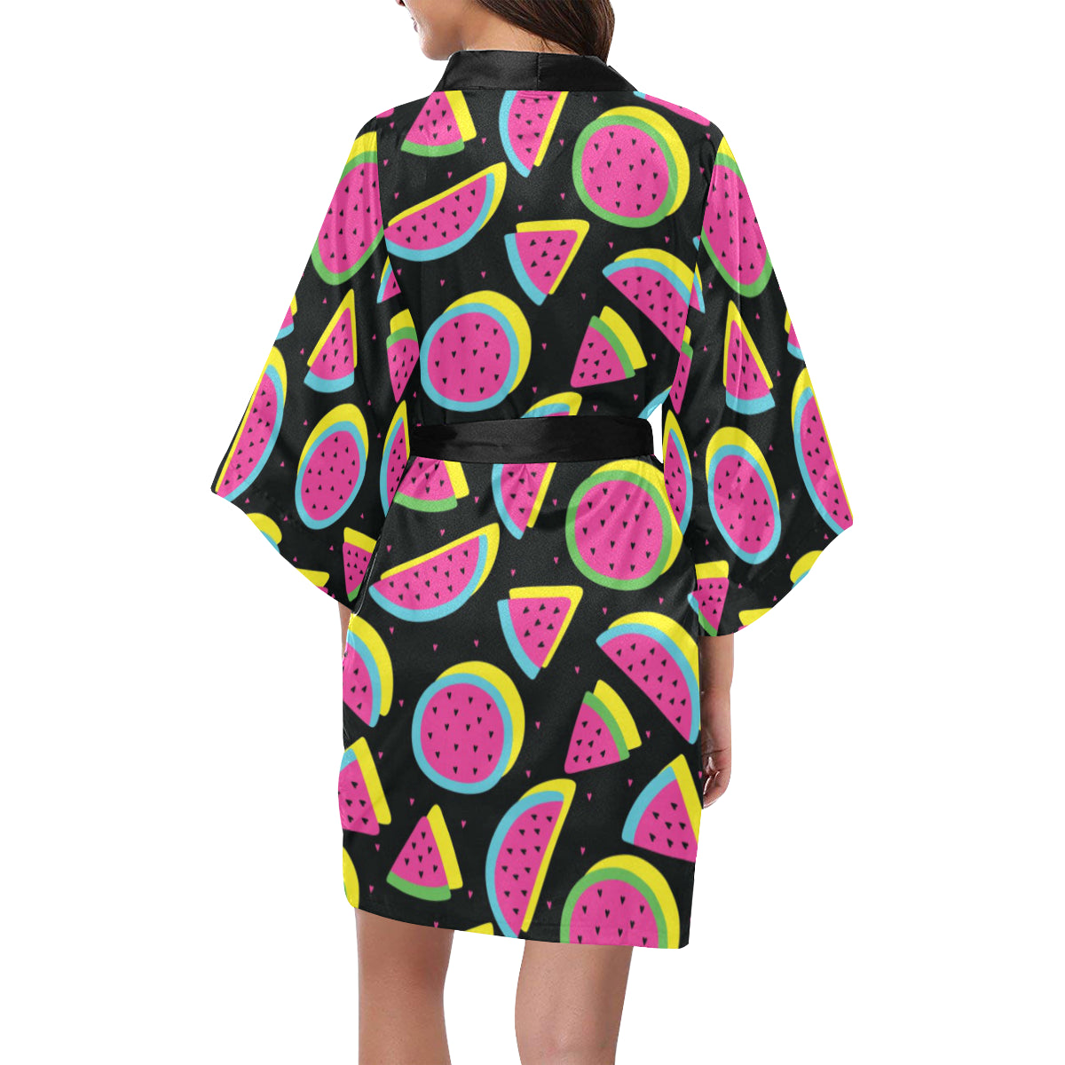 Watermelon Pattern Print Design WM07 Women's Short Kimono