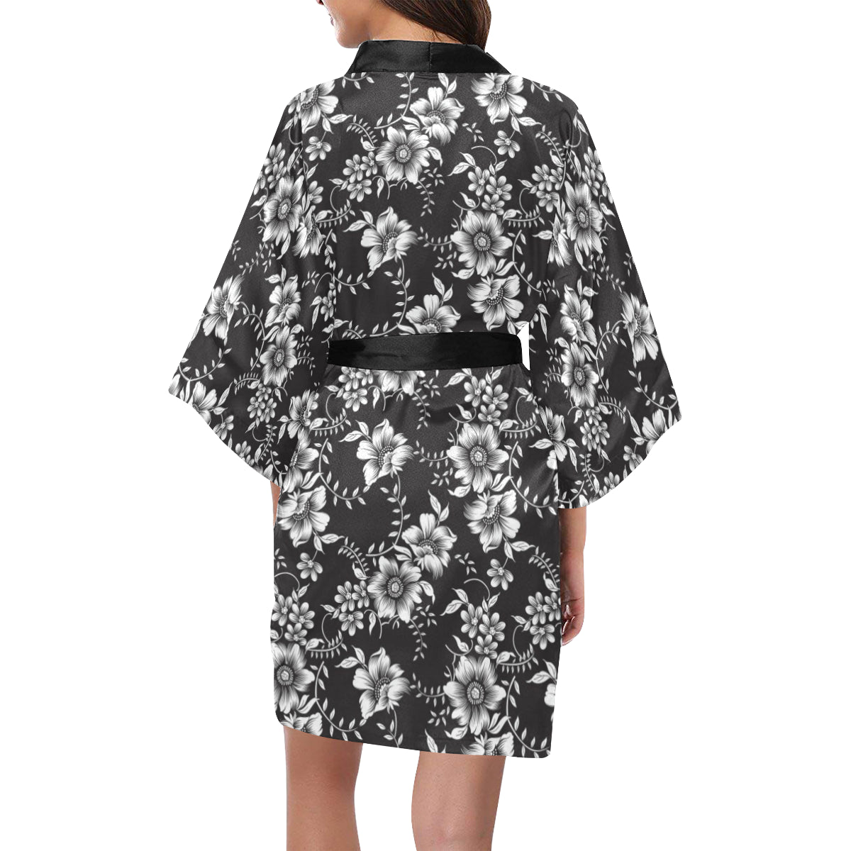 Gerberas Pattern Print Design GB02 Women's Short Kimono