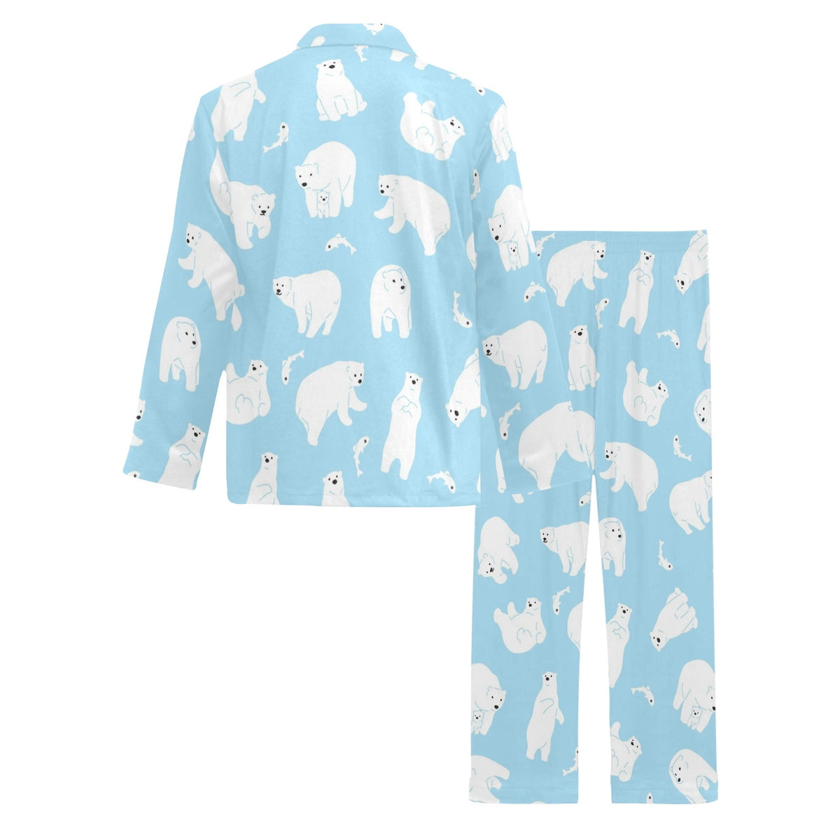 Polar Bear Pattern Print Design PB01 Men's Long Sleeve Pajama Set