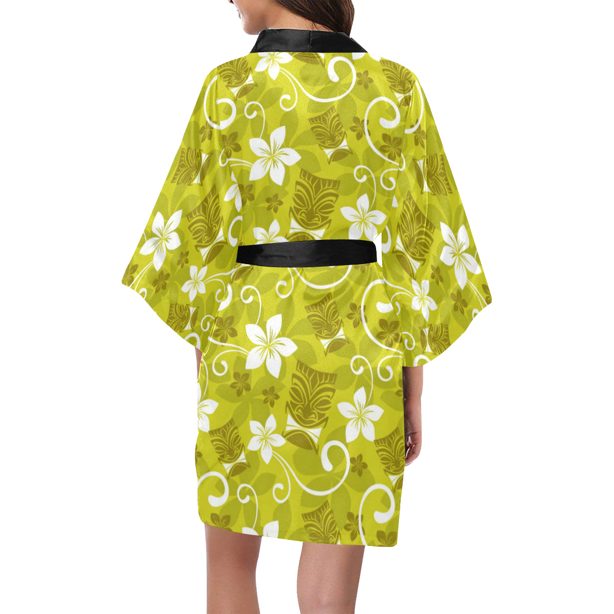 Hawaiian Themed Pattern Print Design H019 Women's Short Kimono