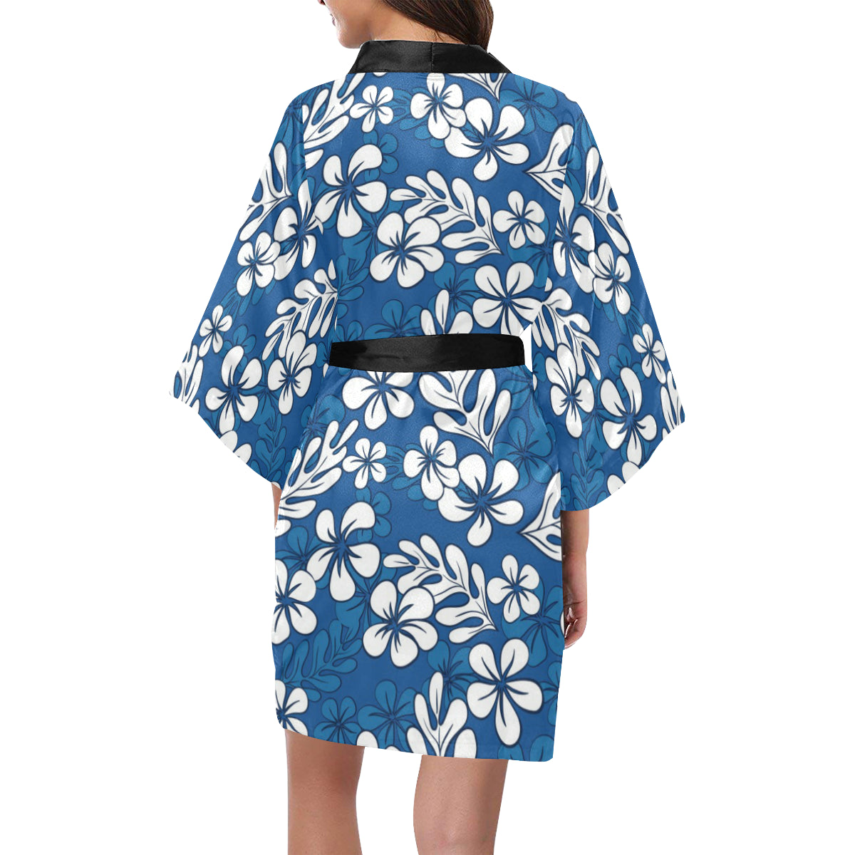 Plumeria Pattern Print Design PM015 Women's Short Kimono