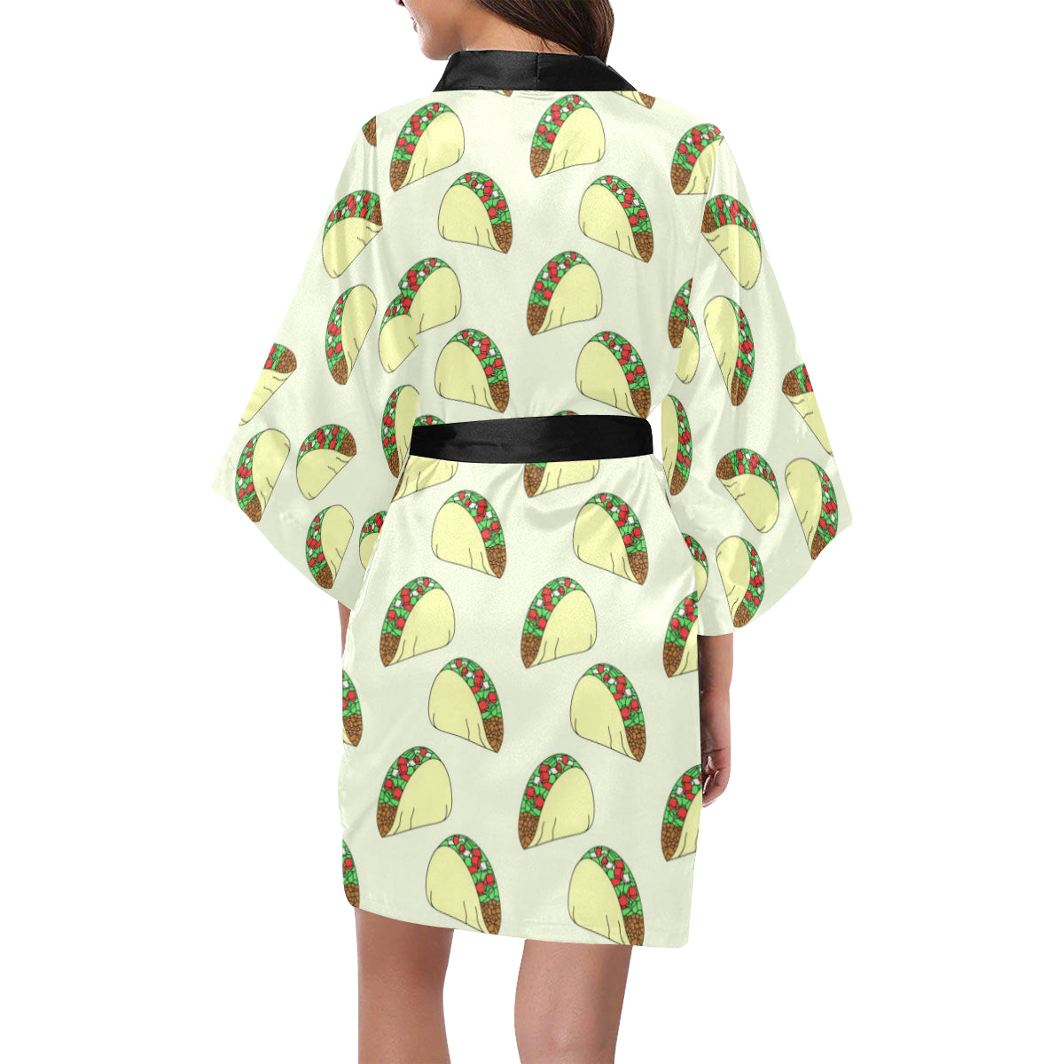 Taco Pattern Print Design TC05 Women's Short Kimono