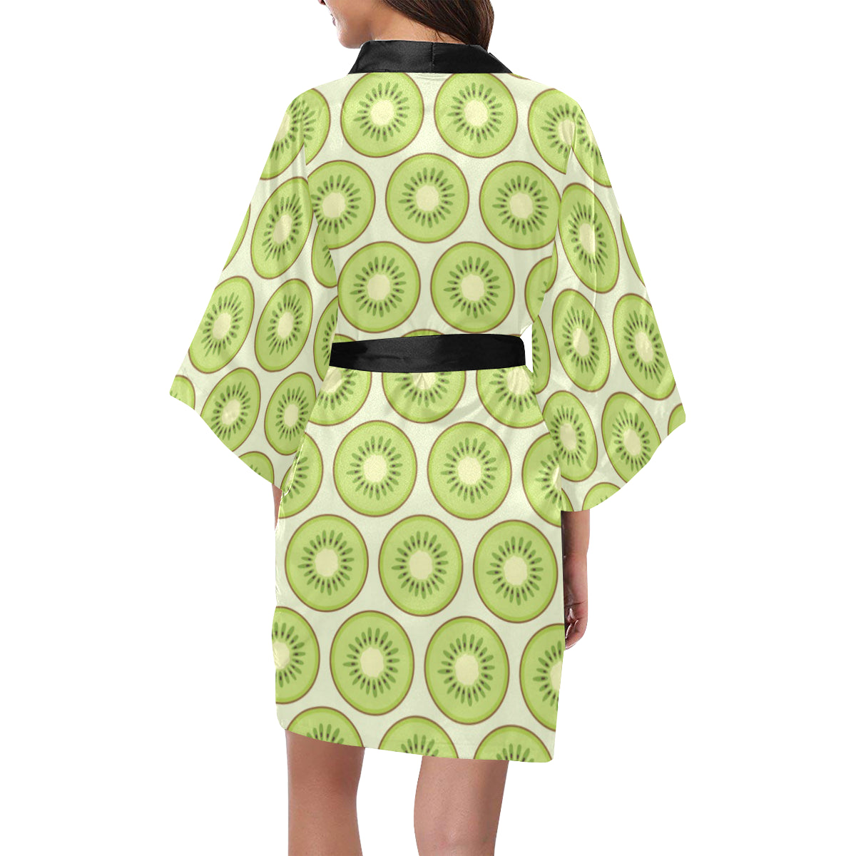 Kiwi Pattern Print Design KW02 Women's Short Kimono