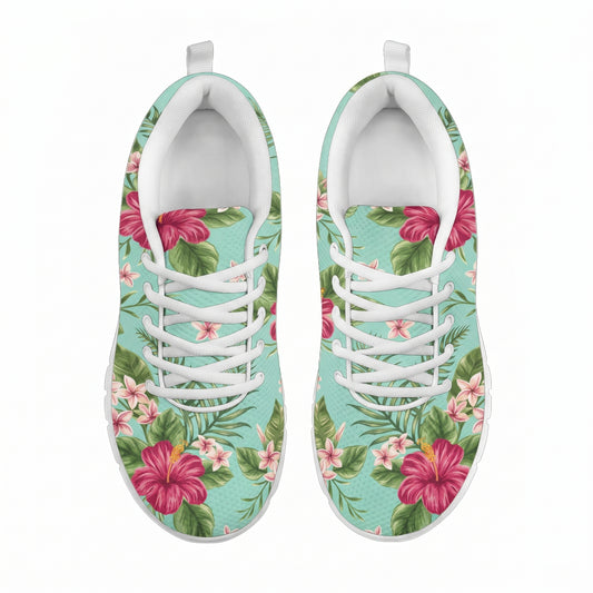 Plumeria and Hibiscus Hawaiian flower Women Sneakers Shoes