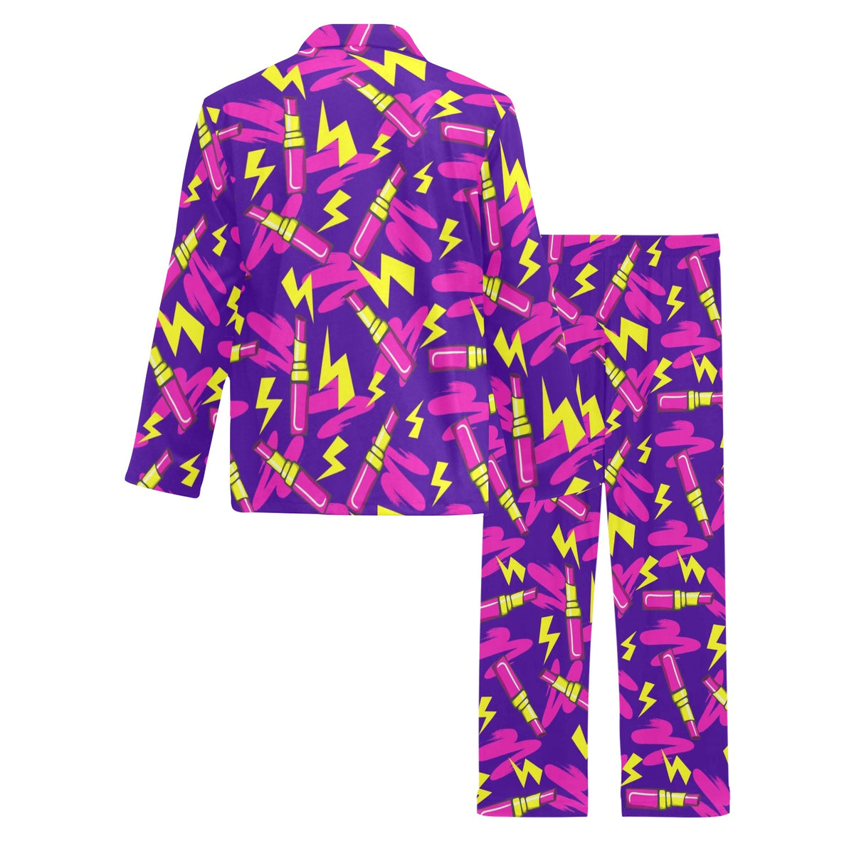 Lipstick Pattern Print Design LT04 Men's Long Sleeve Pajama Set