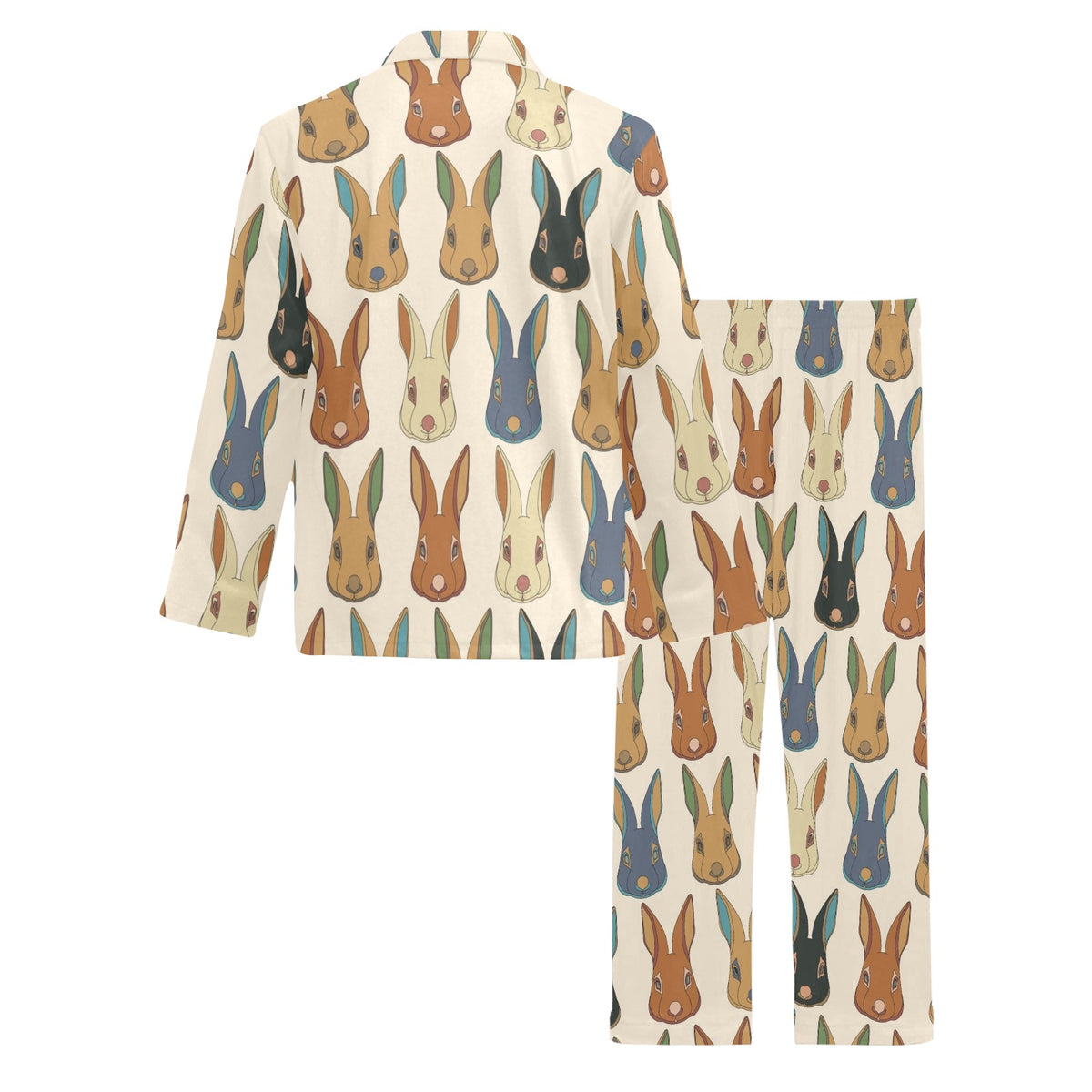 Rabbit Pattern Print Design RB04 Men's Long Sleeve Pajama Set