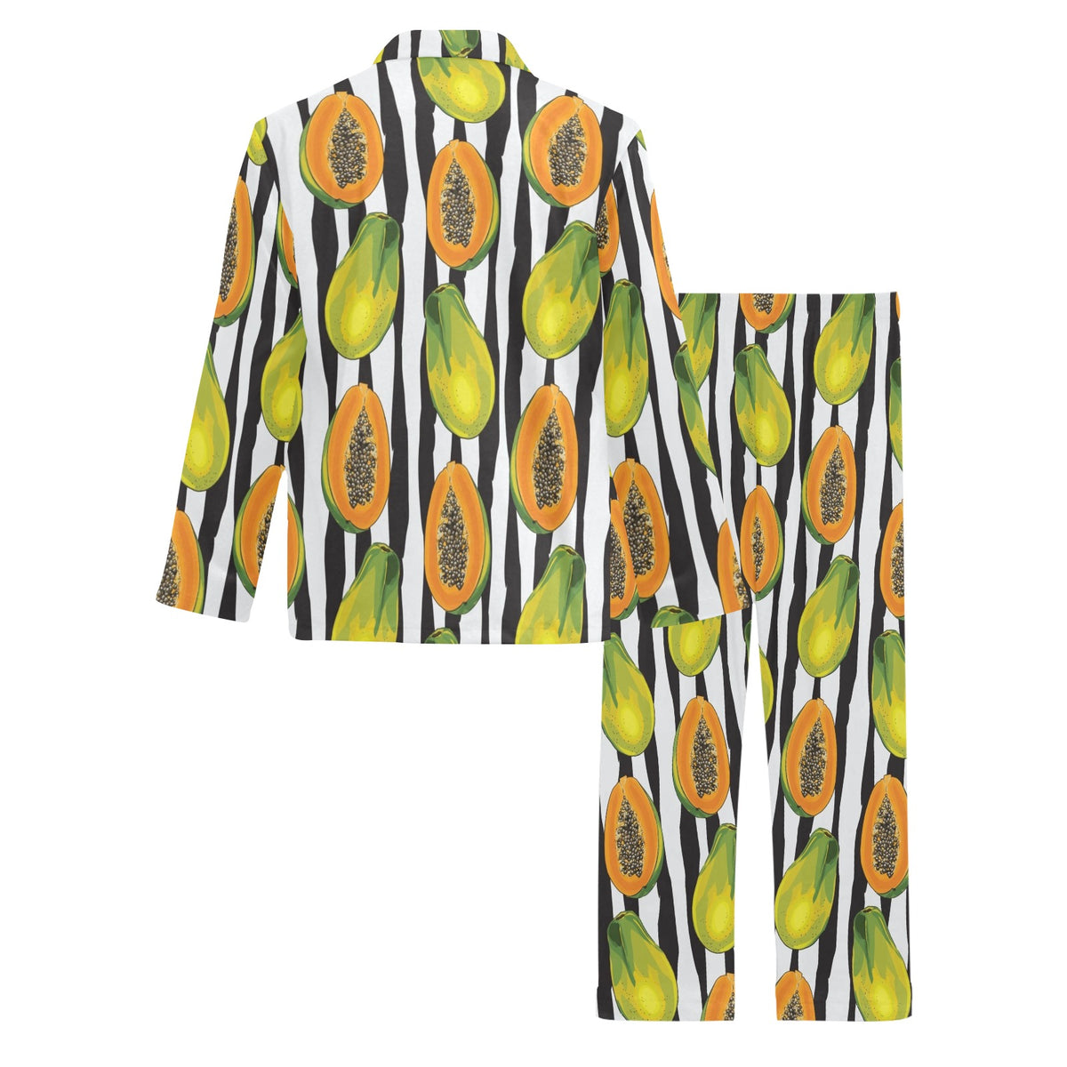 Papaya Pattern Print Design PP01 Men's Long Sleeve Pajama Set