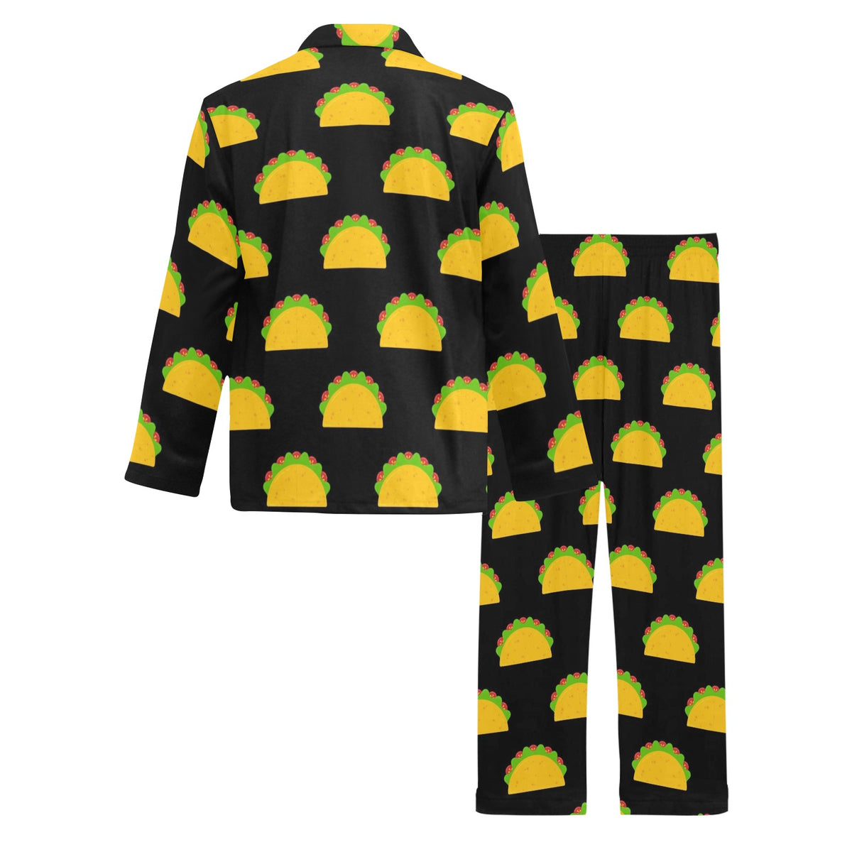 Taco Pattern Print Design TC06 Men's Long Sleeve Pajama Set