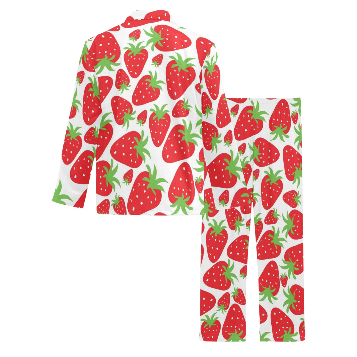 Strawberry Pattern Print Design SB01 Men's Long Sleeve Pajama Set