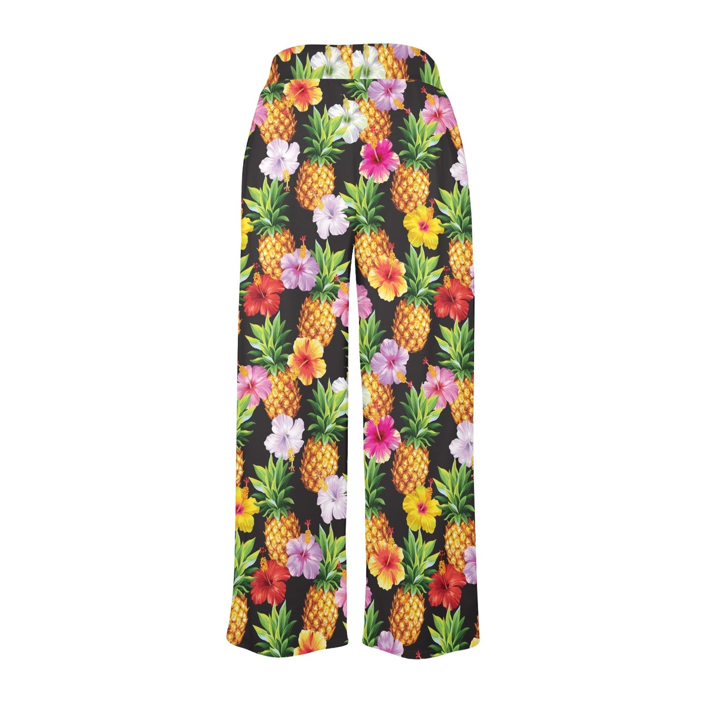 Pineapple Hibiscus Women's Wide Leg Lounge Pants
