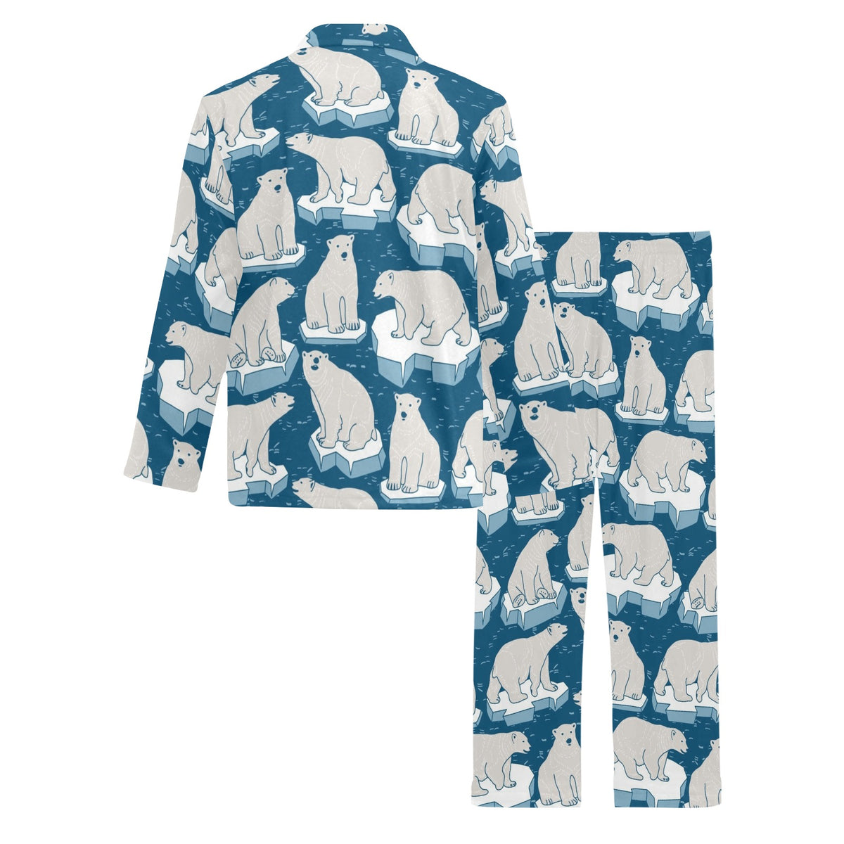 Polar Bear Pattern Print Design PB03 Men's Long Sleeve Pajama Set
