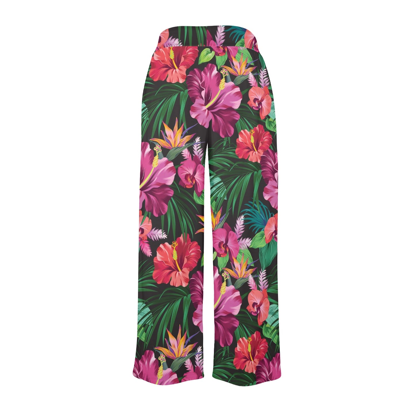 Hibiscus Hawaiian Design Print Pattern Women's Wide Leg Lounge Pants