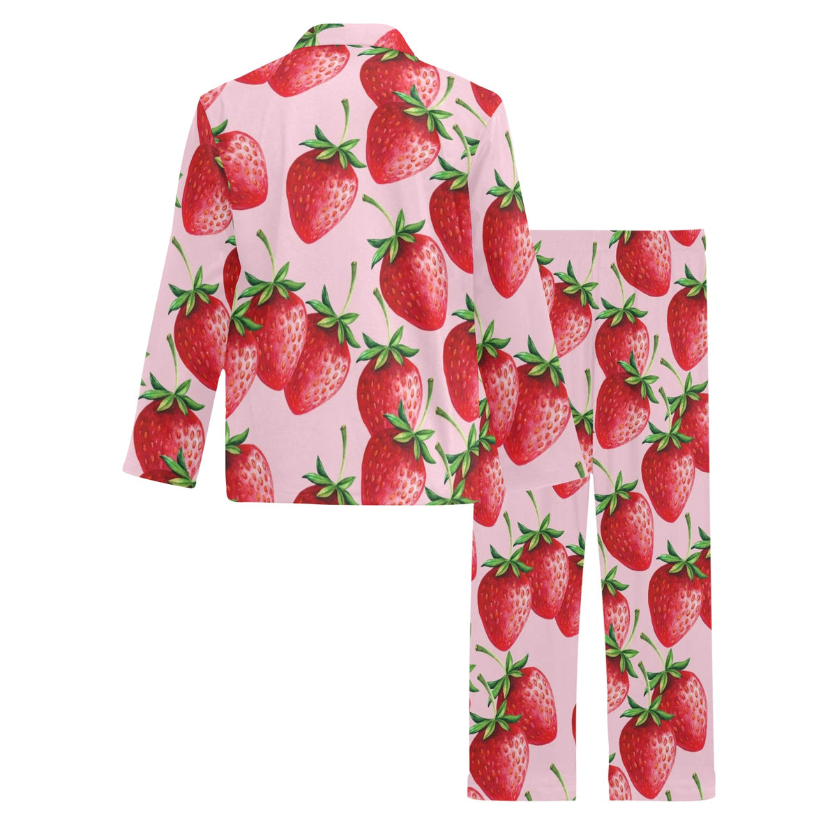Strawberry Pattern Print Design SB03 Men's Long Sleeve Pajama Set