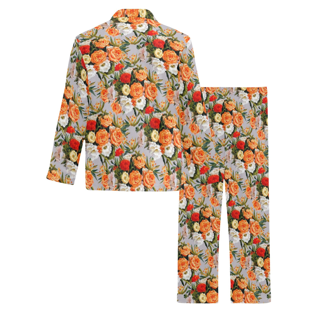 Lisianthus Pattern Print Design LT04 Men's Long Sleeve Pajama Set