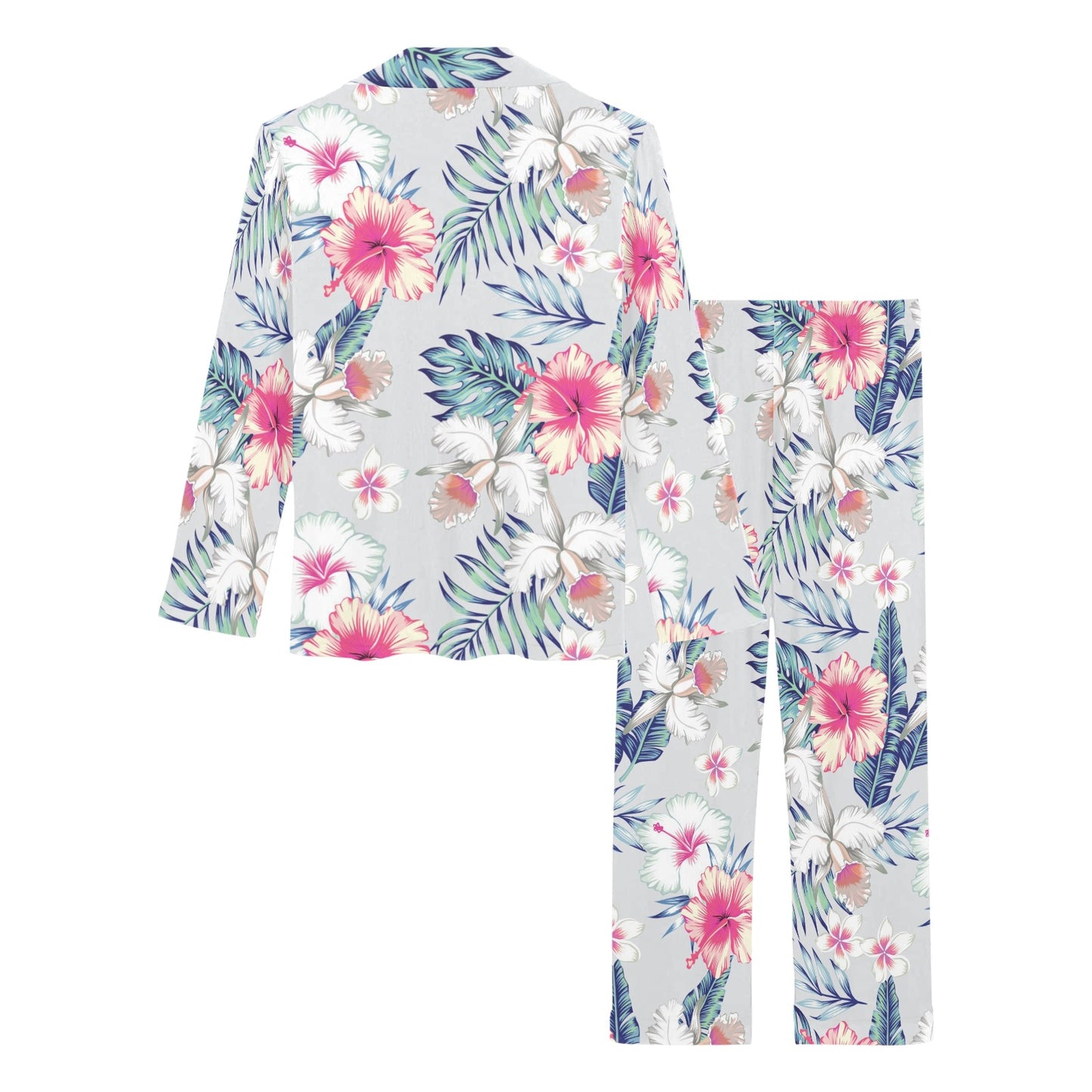 Hibiscus Print Women's Long Sleeve Pajama Set