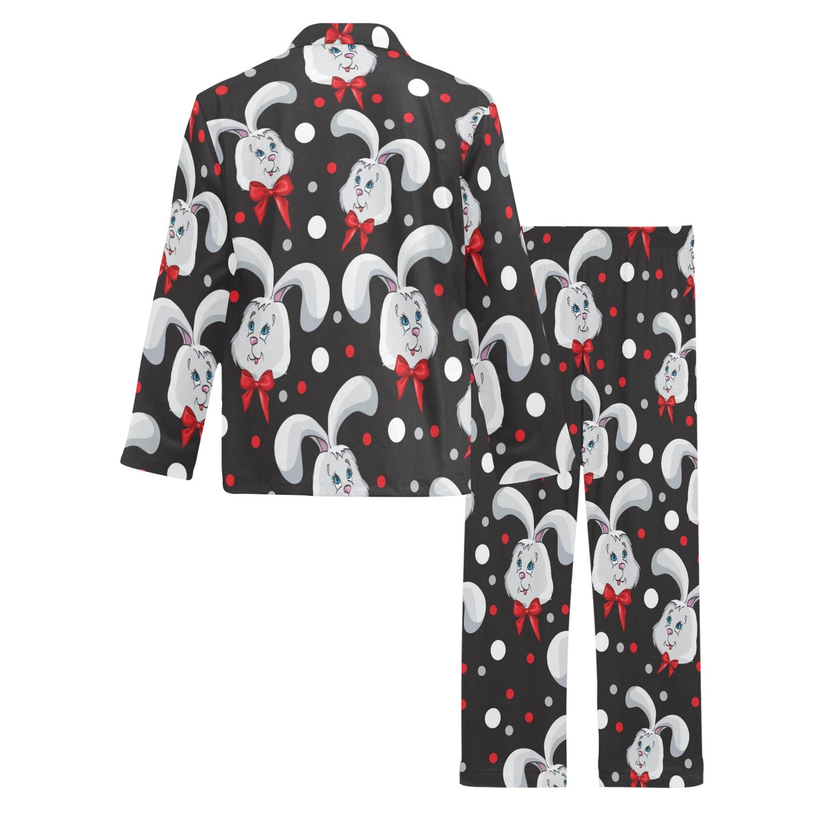 Rabbit Pattern Print Design RB012 Men's Long Sleeve Pajama Set