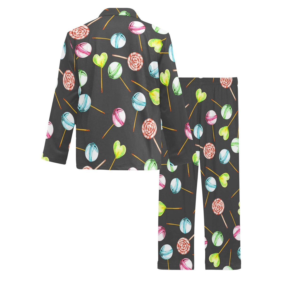 Lollipop Pattern Print Design LL02 Men's Long Sleeve Pajama Set