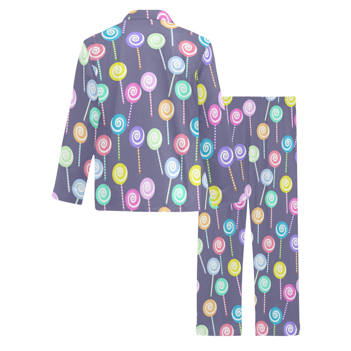 Lollipop Pattern Print Design LL03 Men's Long Sleeve Pajama Set