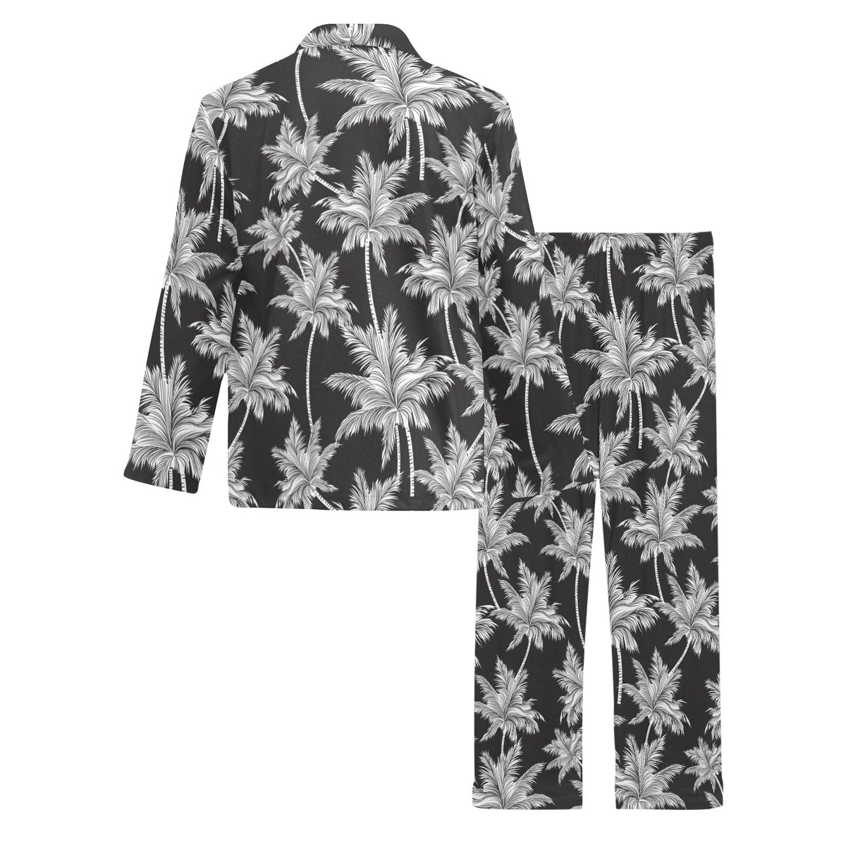 Palm Tree Pattern Print Design PT03 Men's Long Sleeve Pajama Set