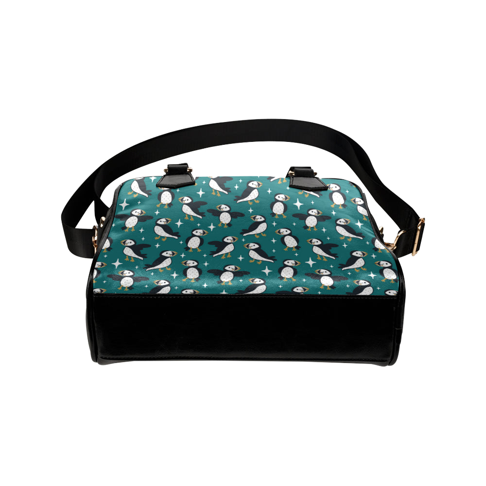 Puffin Pattern Print Design A05 Shoulder Handbag